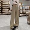 Khaki wide-leg pants women's pants 2026 new spring and autumn old money style plus size fat mm loose slimming suit pants