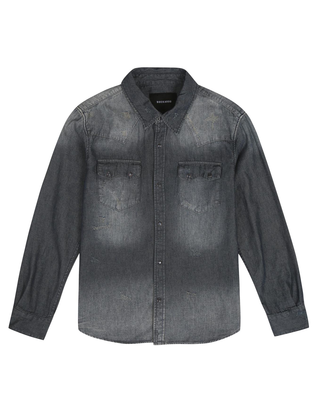Burkeru Unisex Western Denim Shirt Dark Indigo Dark Indigo_M