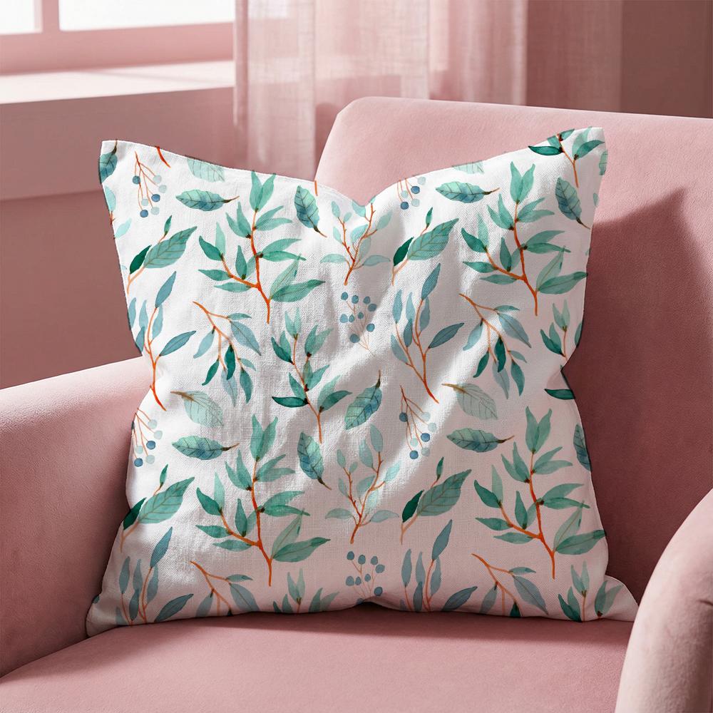 

Watercolor Eucalyptus Flowers Cushion Cover Multi-Scene Pillow Cover for Home & Car - Reversible, Soft & Durable for Daily Use 30cmx30cm