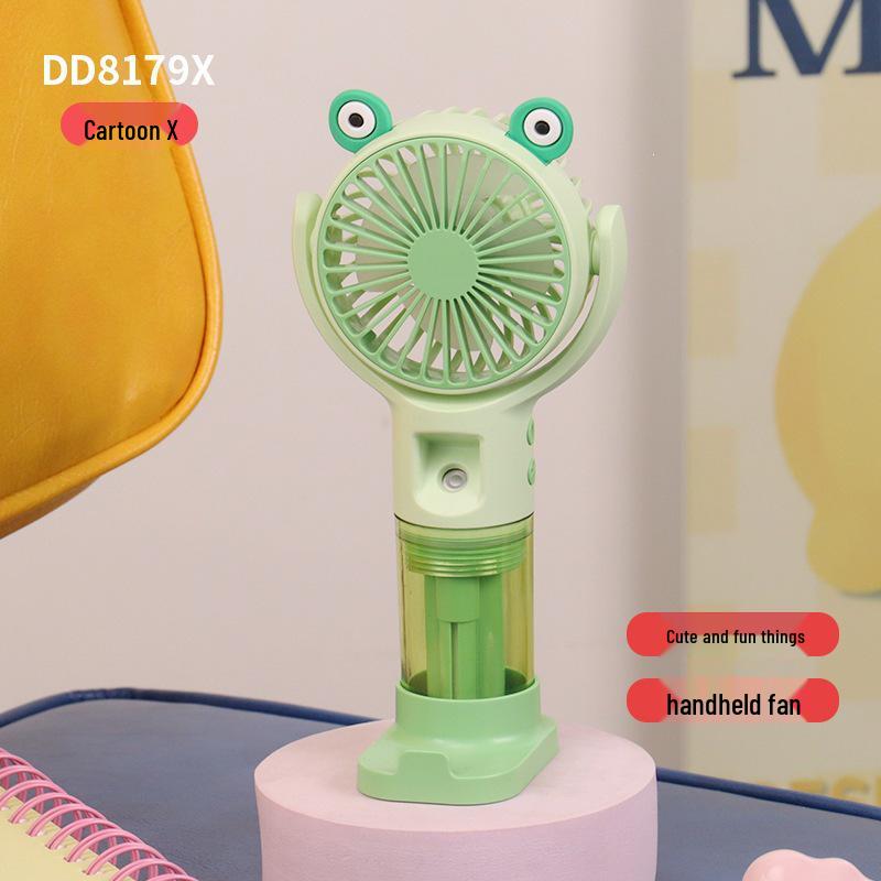 Creative Cartoon USB Rechargeable Handheld Fan & Phone Holder Wholesale/Foreign Trade/Cross-Border зелёный