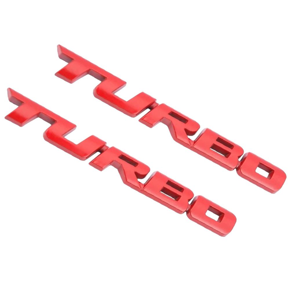 

Zinc Alloy 3D Turbo Emblem Decal Sticker for Car Exterior Decoration on Fender Rear Trunk Side Panel Replacement красный
