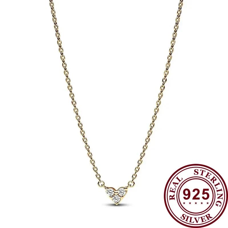 New S925 Sterling Silver Ladies Exquisite Spinning Life Tree Blue Pear Flower Logo Moon Necklace Festival DIY Charm Jewelry Gift