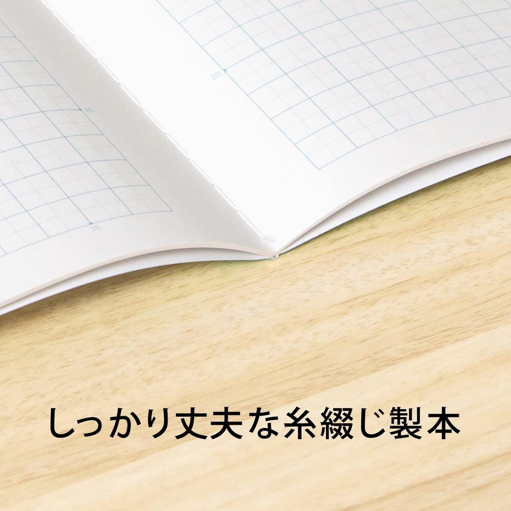 Kyokuto School Notebook, 5mm Grid, Semi-A4, LMCA45GG, Green Check, 10 Books