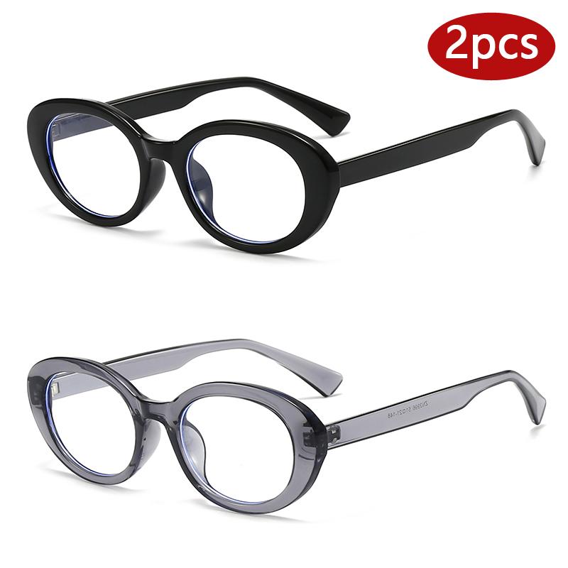 

Очки для автомобиля 2 шт. Новая модная овальная оправа для женщин и мужчин Винтажная толстая оправа Компьютерные очки Оправа для очков с защитой от синего света