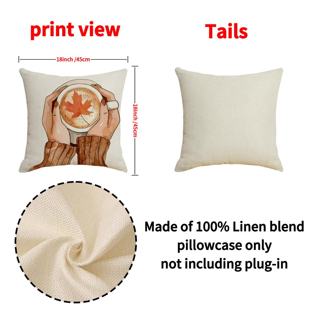 Autumn Set Pillow Case Home Holiday Decoration Thanksgiving Cushion Linen Stain-resistant Versatile Sofa Cushion
