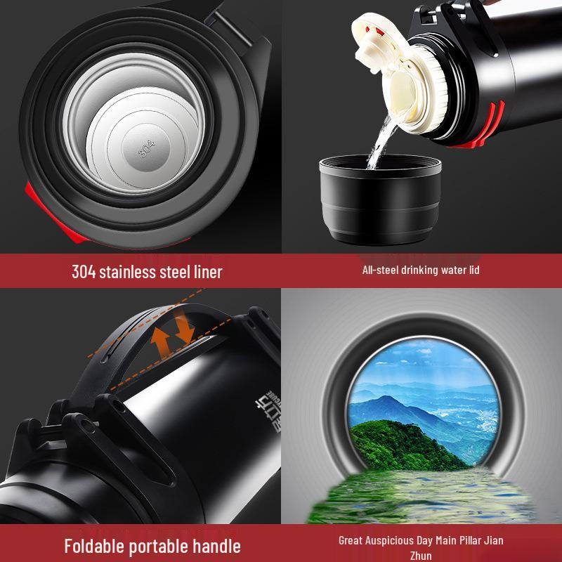 Large Capacity Portable Stainless Steel Thermos Cup for Outdoor or Car Travel
