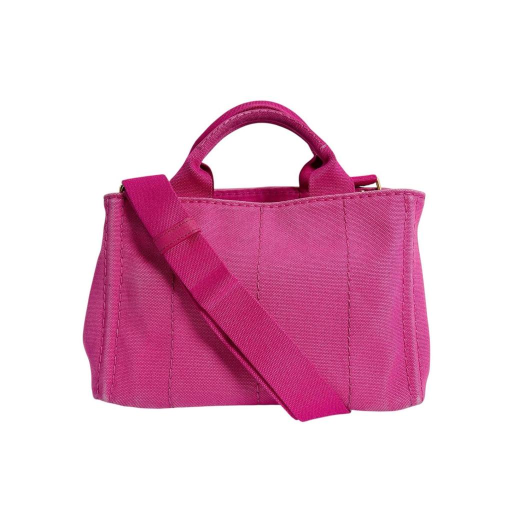 PRADA Canapa Kanapa mini tote Tote Bag canvas pink Women 1BG439 Used