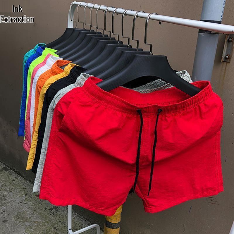 Men's Korean Quick-Dry Casual Beach Shorts - Candy Color, Loose Fit, Trendy 3-Point Design