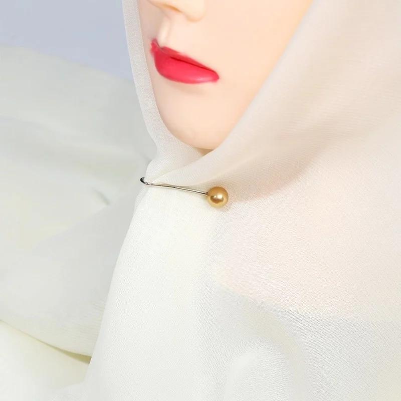 12Pcs/Lot Anti Slip Brooch Headscarf Shawl Scarf Lady Muslim Fixed Pins Scarf Hijab Clips Pearl Stylish Brooch for Women Jewelry