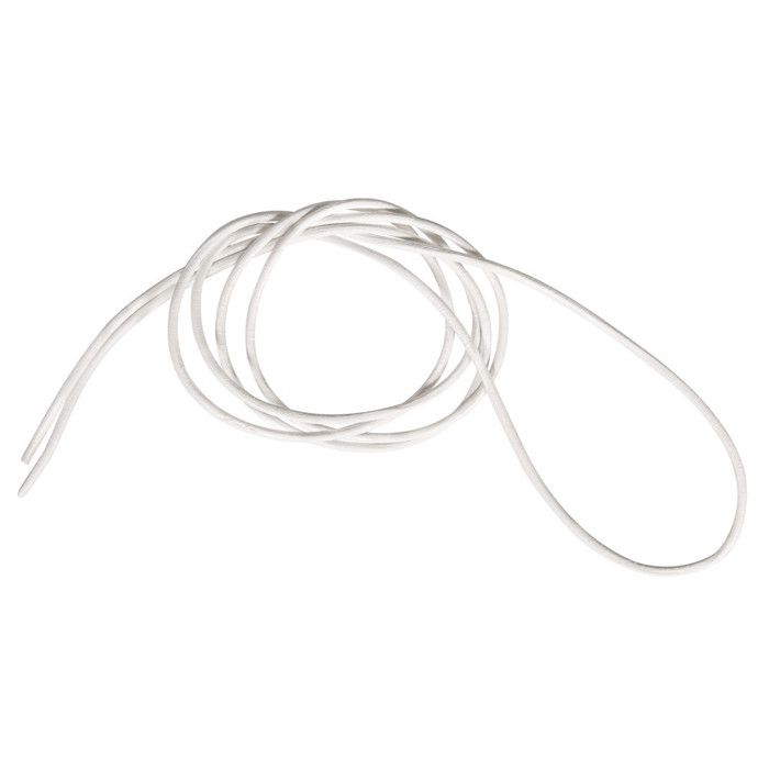 Lanières rondes en cuir de boeuf, 2mm 100 cm, blanc