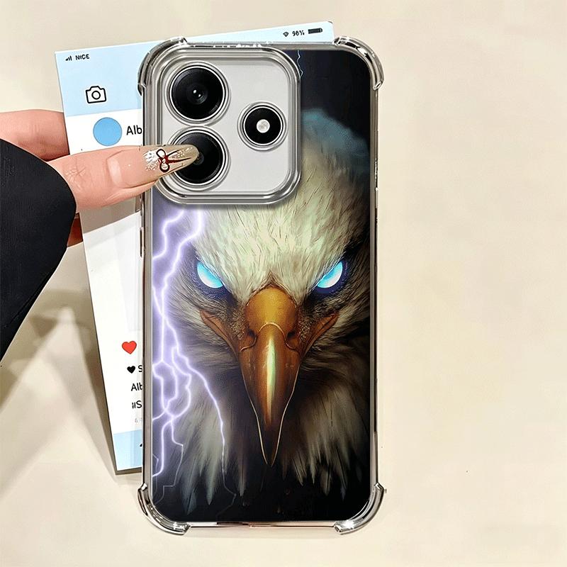 Bald Eagle Cool Plating Phone Case For Xiaomi Redmi Note 14 15 Pro Plus 13 12 11 11S 11T 10 9S 9 5G Anti-Fall Airabag Cover