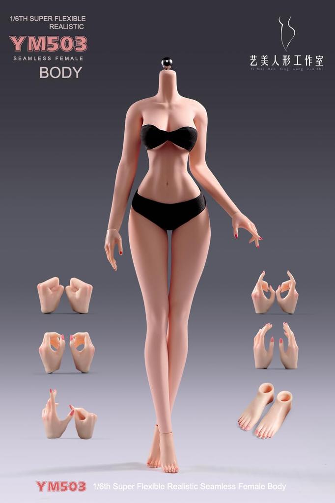 Scale Female Armored Super Flexible Seamless Female Figure Narrow and Full Miniature Action Figure Doll 1/6 Body, 12-inch, Body, Slender, Voluptuous,