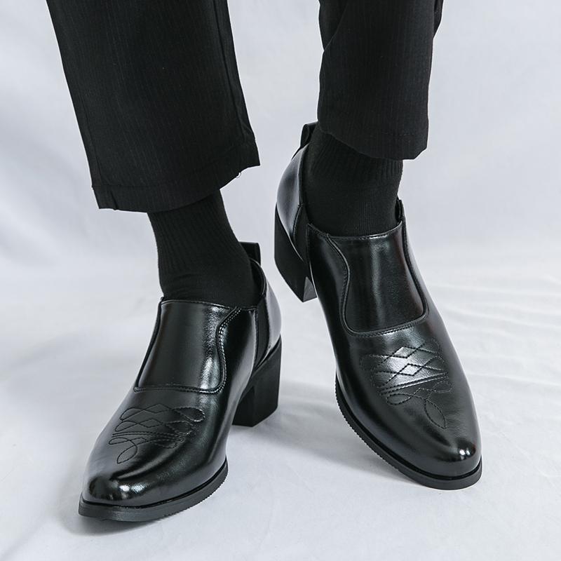 Aukštos Kokybės Brogue Platforminiai Odiniai Batai Vyrams Klasikiniai Stori Aukšti Kulnai Vestuviniai Verslo Socialiniai Batai Vyrams Formalūs Biuro Odiniai