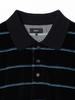 Beams Men's Wide Fit Velvet Striped Polo Shirt, Black, Size L (11120212639)