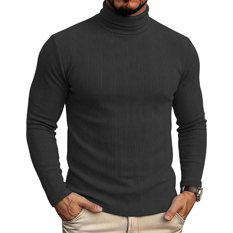 Mens Long Sleeve Turtleneck Thick Slim Fit T Shirt S