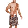 Men Caveman Halloween Costume One Shoulder Strap Leopard Print Skirt with Stuffed Bone Waist Decor and Irregular Trim for Party Night