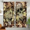 Blackout Insulation Curtains Floral Skull Print Curtains Suitable for Halloween Restaurant Living Room Party Decoration Curtains