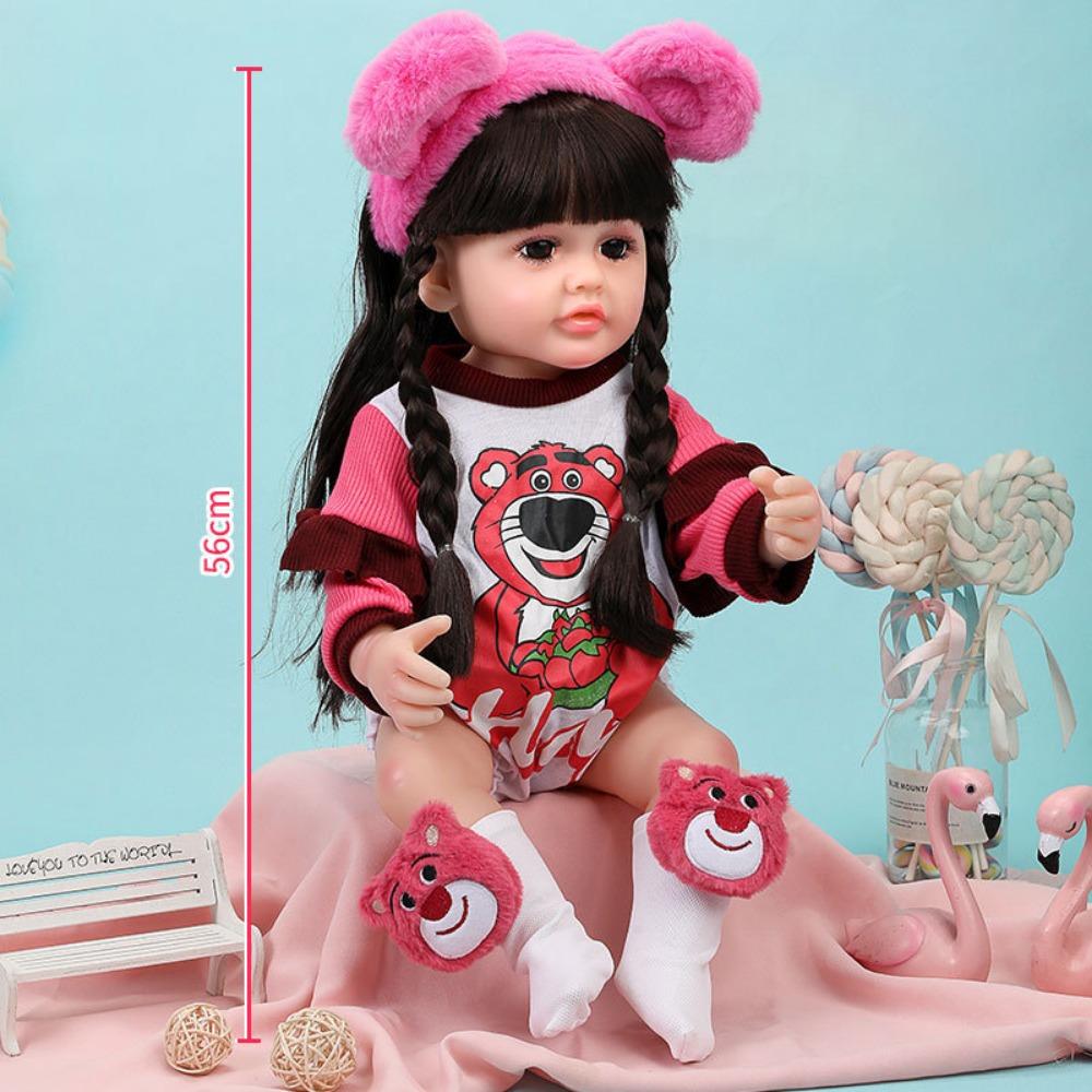 56Cm Reborn Simulation Barbie Gift Doll Baby Soft Gel Girl Toy Set Children's Doll