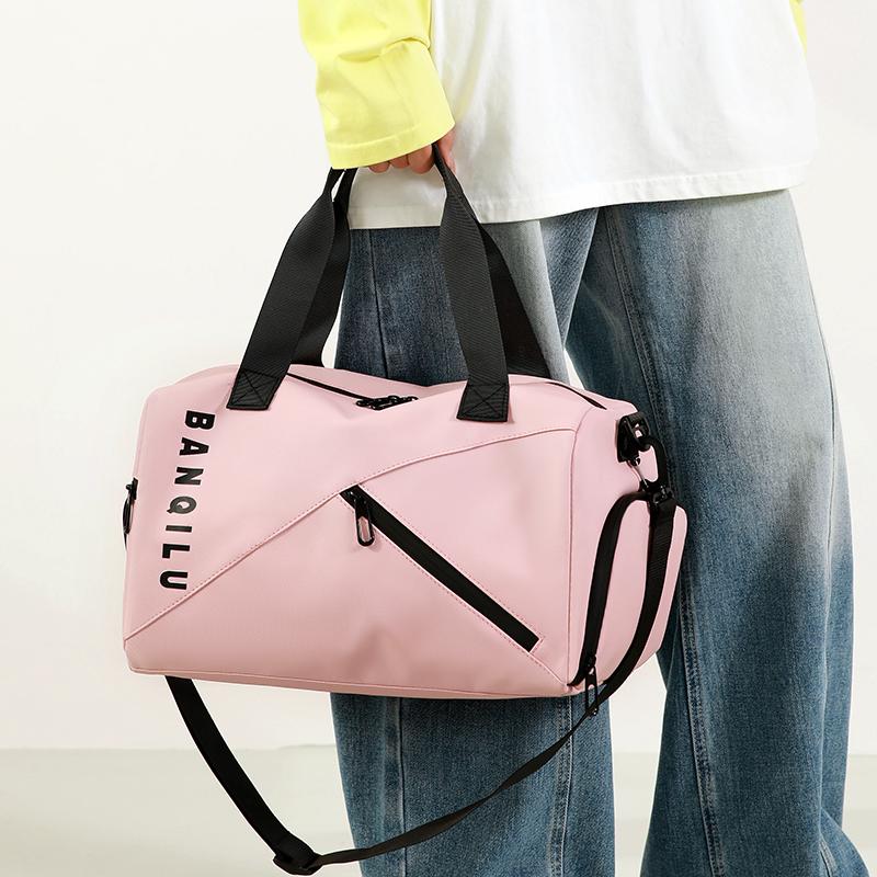 Sleeable Pull Rod Short-distance Travel Bag Men's Single Shoulder Crossbody Bag Large Capacity Dry And Wet Separate Gym Bag For Men And Women