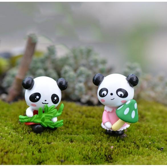 4Pcs/set Cartoon Panda Animal Miniatures Mini Figures Diy Fairy Garden Decoration Moss Terrarium Micro Landscape