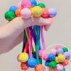 100pcs Candy Beads Hair Ties Ponytail Balls Goody Hair Elastics for Women Beads for Girls Accessories Seamless Ties
