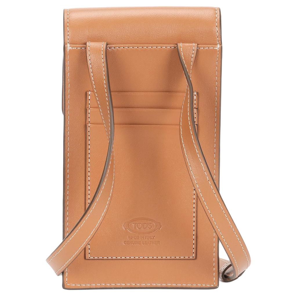 Tods Versátil Casual Alça de Ombro Ajustável Bolsa de Celular de Couro Bolsas Femininas Marrom XAWTSAOV302RORS410