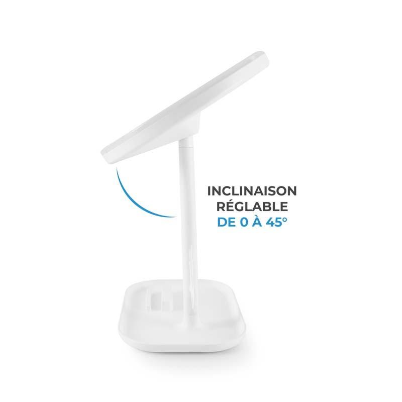 Miroir De Table Blanc Avec Led Et Porte-bijoux Rechargeable Mizo De Yoghi