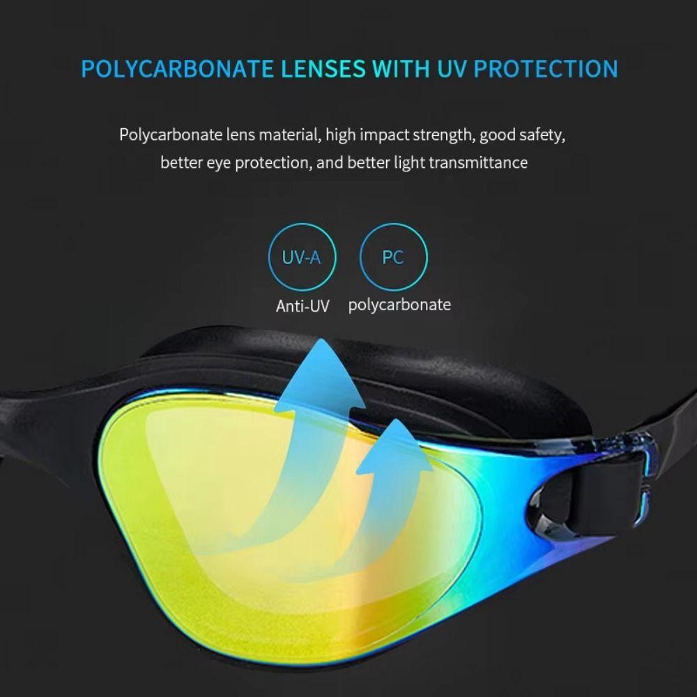 Anti-fog Swimming Goggles PC UV Protection Swim Eyewear Anti-fog Diving Goggles  Swimming Tools