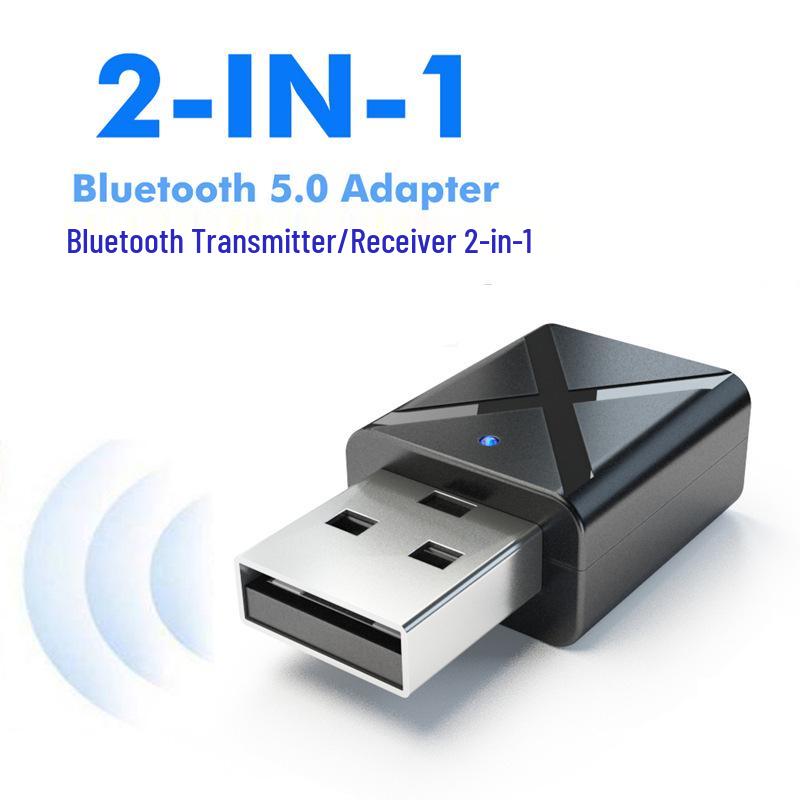 Bluetooth 5.0 USB Audio Adapter: 2-in-1 Receiver & Transmitter for Computer, TV & Speaker