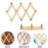 Expandable Storage Sundries Bag Fixed On Wall Fold Shelf Coat Hooks Natural Wood Clothes Hanger Hat Closet Hook