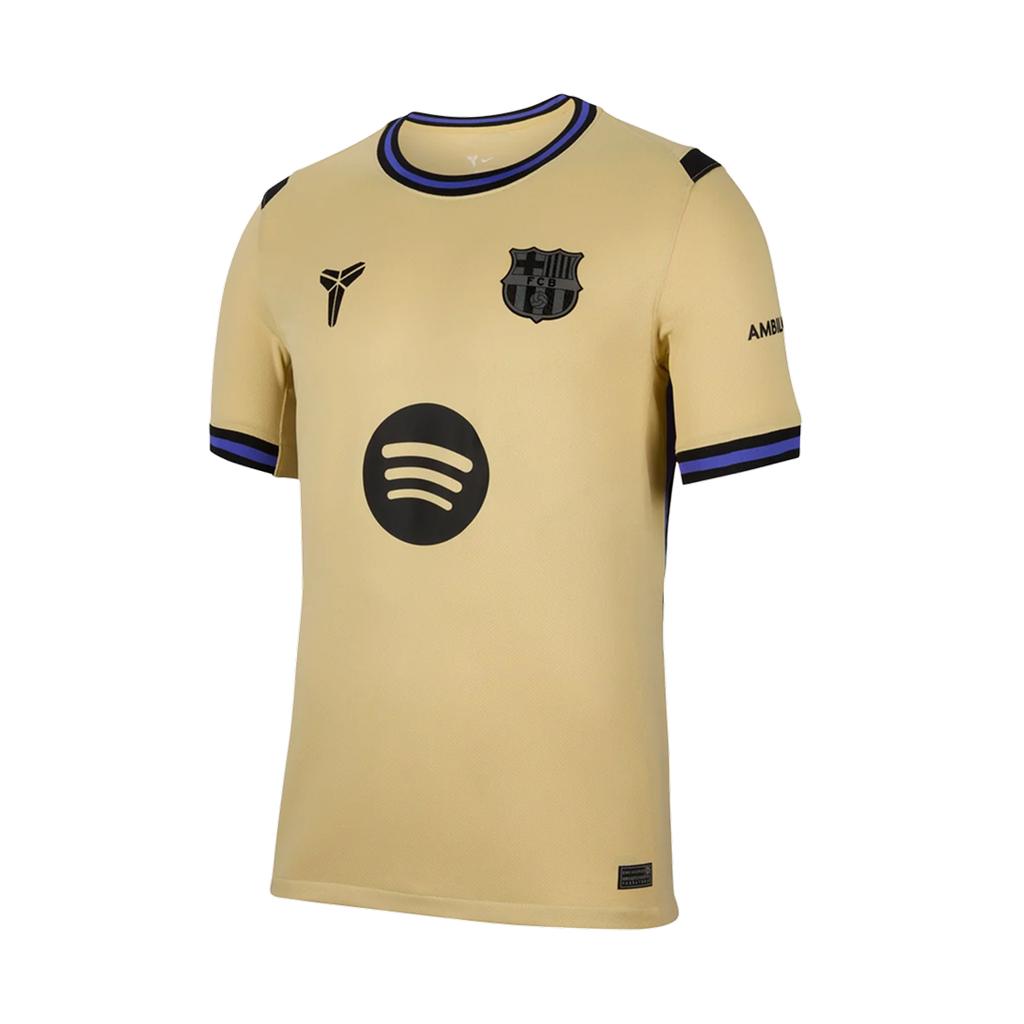 Nike X Κόμπε Φ.Κ.. Φανέλα Εκτός Έδρας Σταδίου Μπαρτσελόνα 2025/26 Team Gold/Team Gold/Περσικό Βιολετί/Μαύρο Ανδρικά Τοπ Κίτρινο HJ4603-784