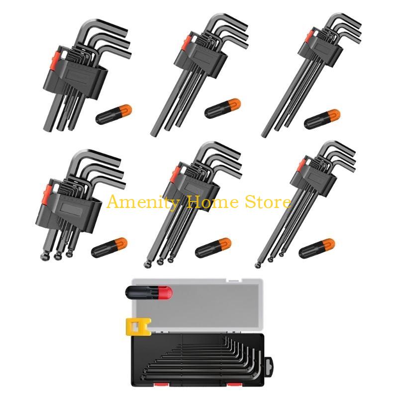 F26C Practical Allen Set Alloy Wrench For Dismantling And Installing Screws 9PCS