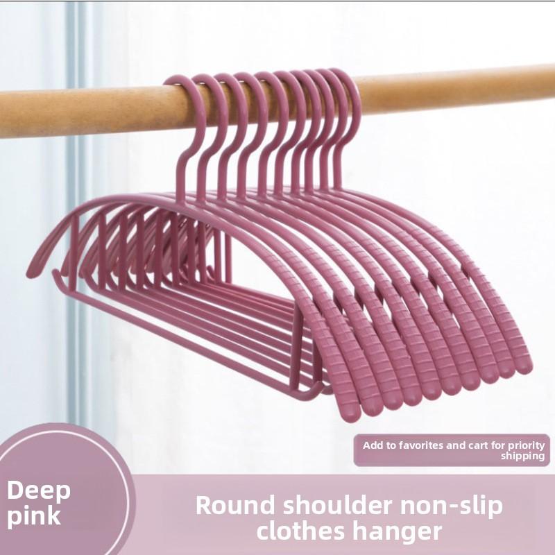 Home Seamless Multifunctional Anti Slip Clothes Hanger 10pcs розовый