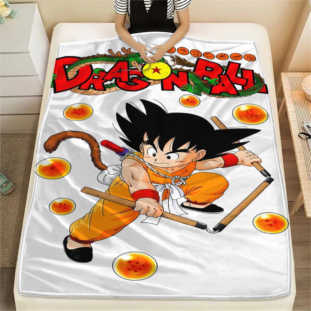 Coperta in Flanella con Stampa Personaggi Dragon Ball, Alta qualità Confortevole per Tutte le Stagioni, Arredamento per la Casa, Calore e Comfort, Perfetta per Regali di Natale
