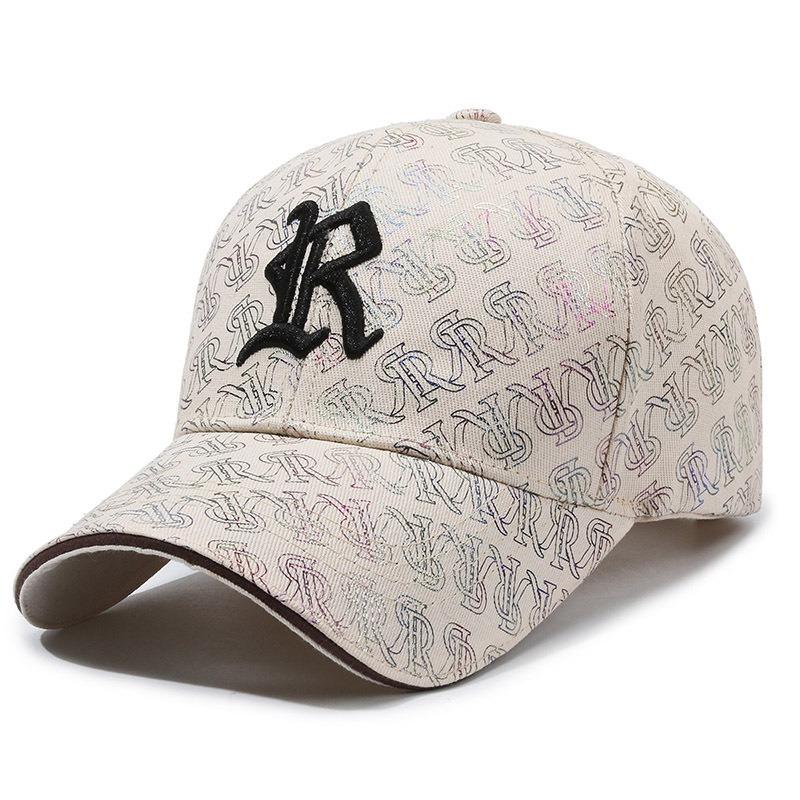 Letter R Embroidery Cotton Baseball Cap Adjustable Breathable Peaked Caps Gift