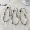Elegant Beaded Phone Lanyard for Women with Pearl & Shell Pendants - Luxury Anti-Loss Rope