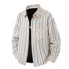 Men's Striped Shirt Commuting Long Sleeve Casual Top Lapel Cardigan Top