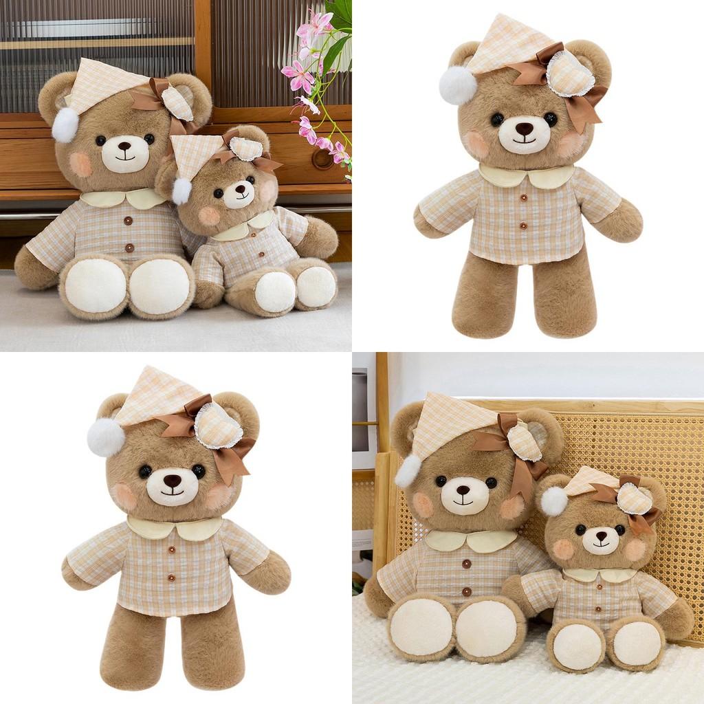 Cute Pajamas And Hats Teddy Bears Plush Toys Doll Children Toy For Kids And Home Decor