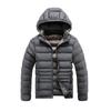Light Clothing Comfortable and Versatile Jacket Cotton Coat Men's Winter Solid-colour Slim Removable Cap Thickened Hooded Jacket Men