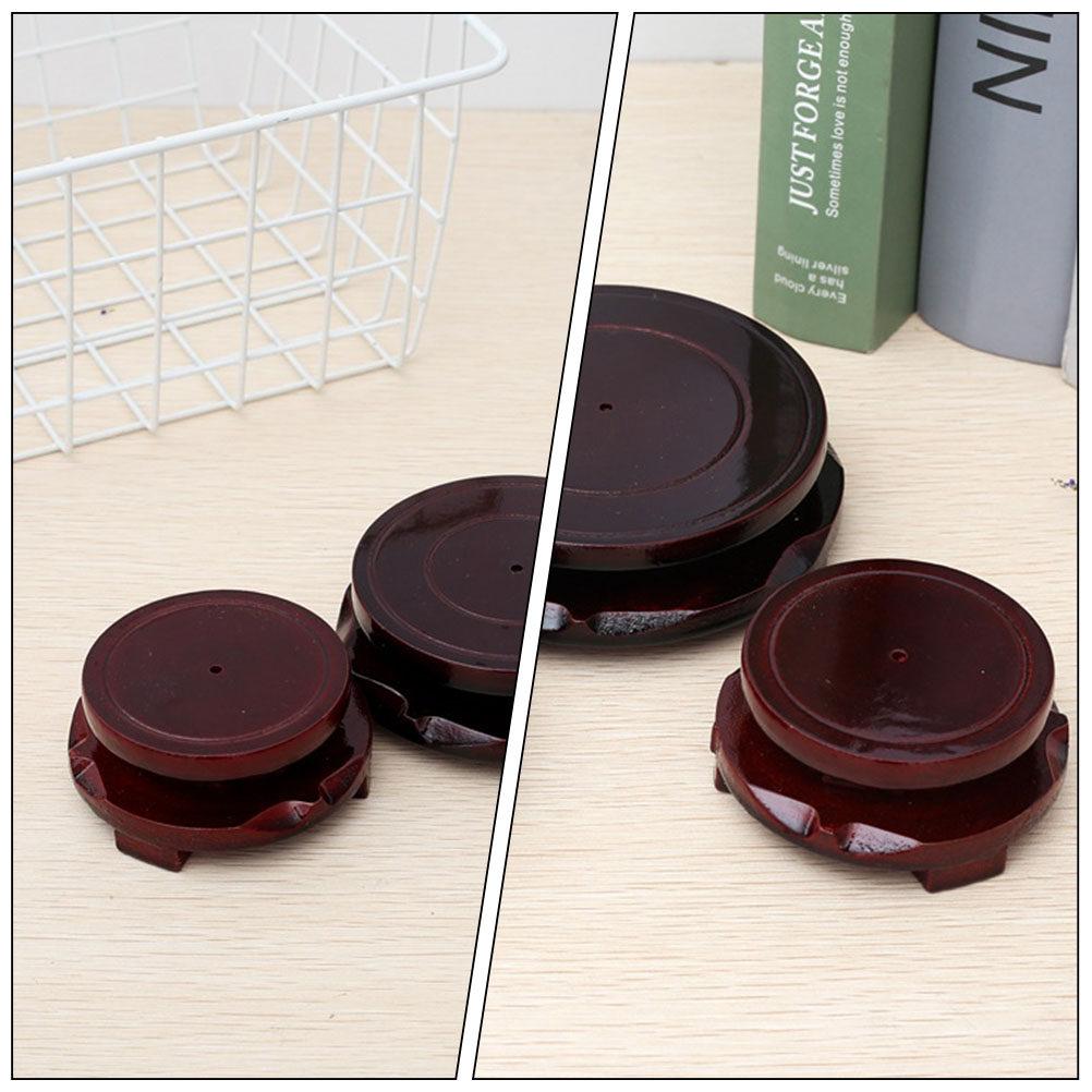 Sturdy Round Wood Display Riser Stand for Mini Potted Plants Bonsai Fish Tanks Sculptures Crafts Home Decor Wooden Pedestal Desk