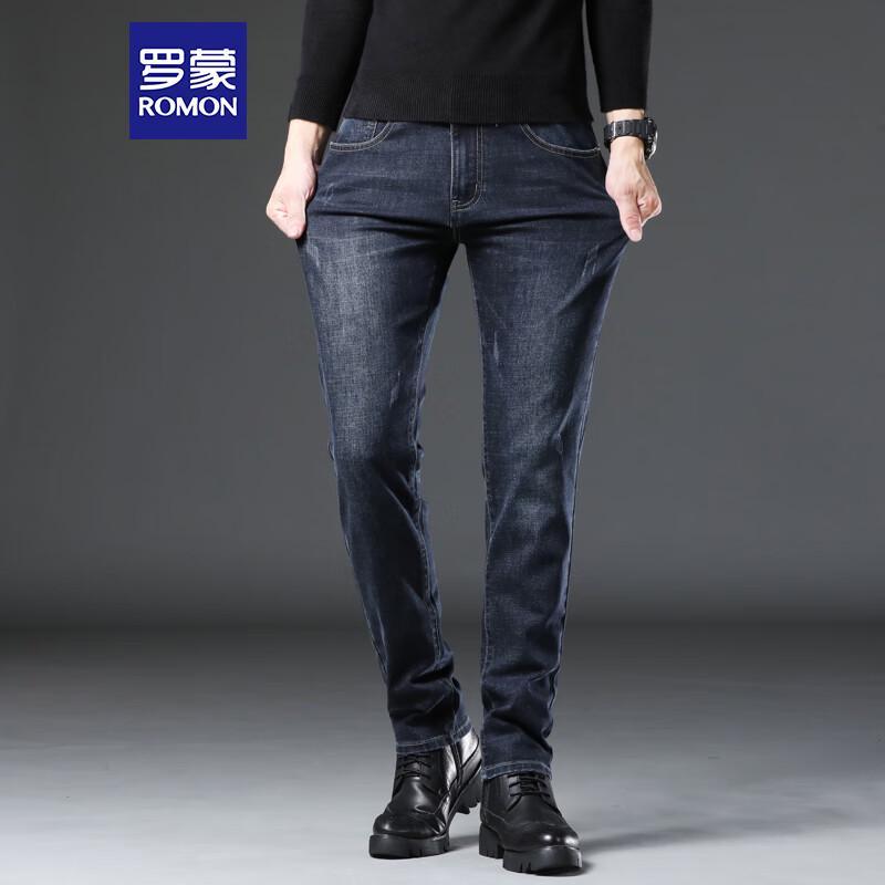 ROMON Men's GZ22 Slim Straight Business Casual Jeans