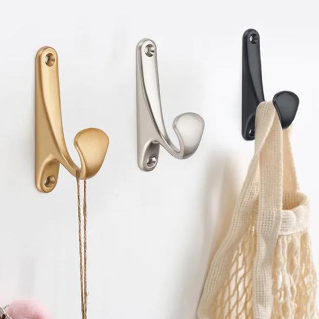Wall Mount Vintage Zinc Alloy Hook Rack With Screws Heavy Duty Holder For Coat Hat Bathroom Robe Kitchen Garment Storage