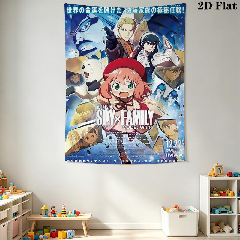 Spy X Family Movie Tapestry Fashion Print Background Cloth Work Of Art Home Decor Christmas Gift