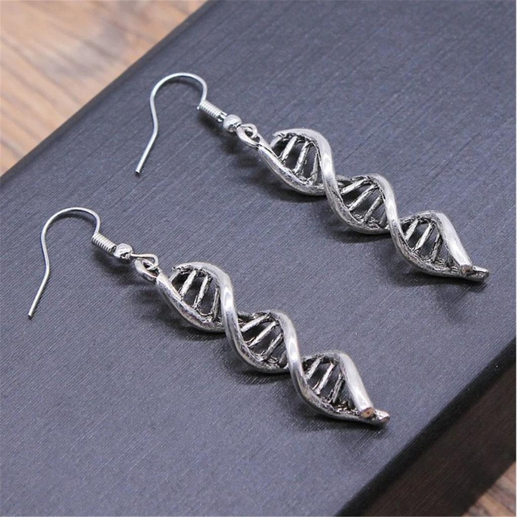 Elegant DNA Double Helix Earrings Ear Hooks Inspired By Science For Women Students And Teachers In Copper Materials