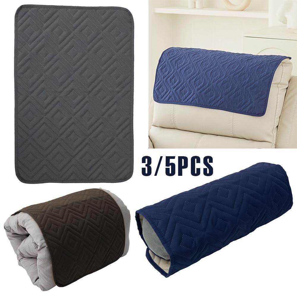 3/5 Stück Liegestuhl Kopfstützenschutz Weiche Polyester Sofa Kopfstützabdeckung 22x15 Zoll Kratzfestes Sofa Schutzmatte für Zuhause