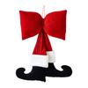 Yousheng Black Boot Velvet Bow Christmas Ornaments Festive Wall Hanging Decoration for Tree Soft Plush Holiday Accents