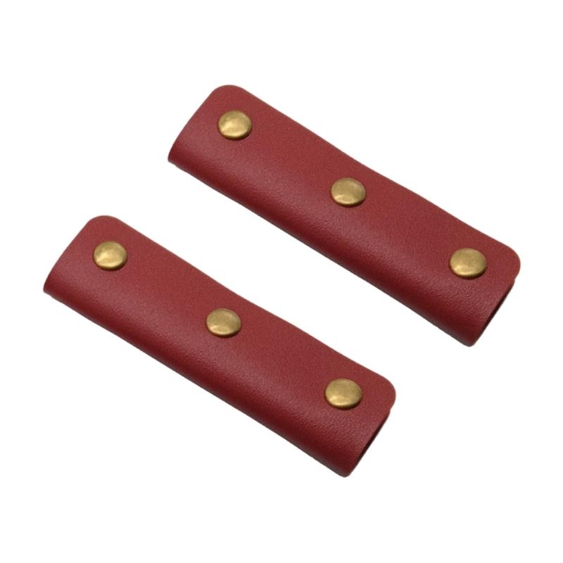 2 Pieces Leather Handle Wrap for Handbags Bucket Bags Luggage Grips with Buckle Suitcase Bag Handle Covers Sleeve