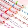 3PCS/Set Colored Curve Pen Flower Shape Outline Roller Pen Decorative Prop for Diary Project Stationery School Office Supply ZYF