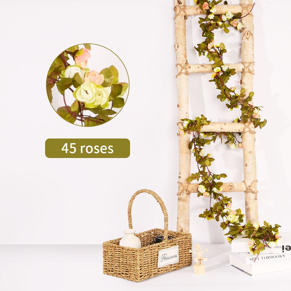 1pcs Artificial Flowers Vine 45pcs / 69pcs Rose Fake Flower Hanging Garland DIY Plants Home Wedding Room Decor Decoration Wall