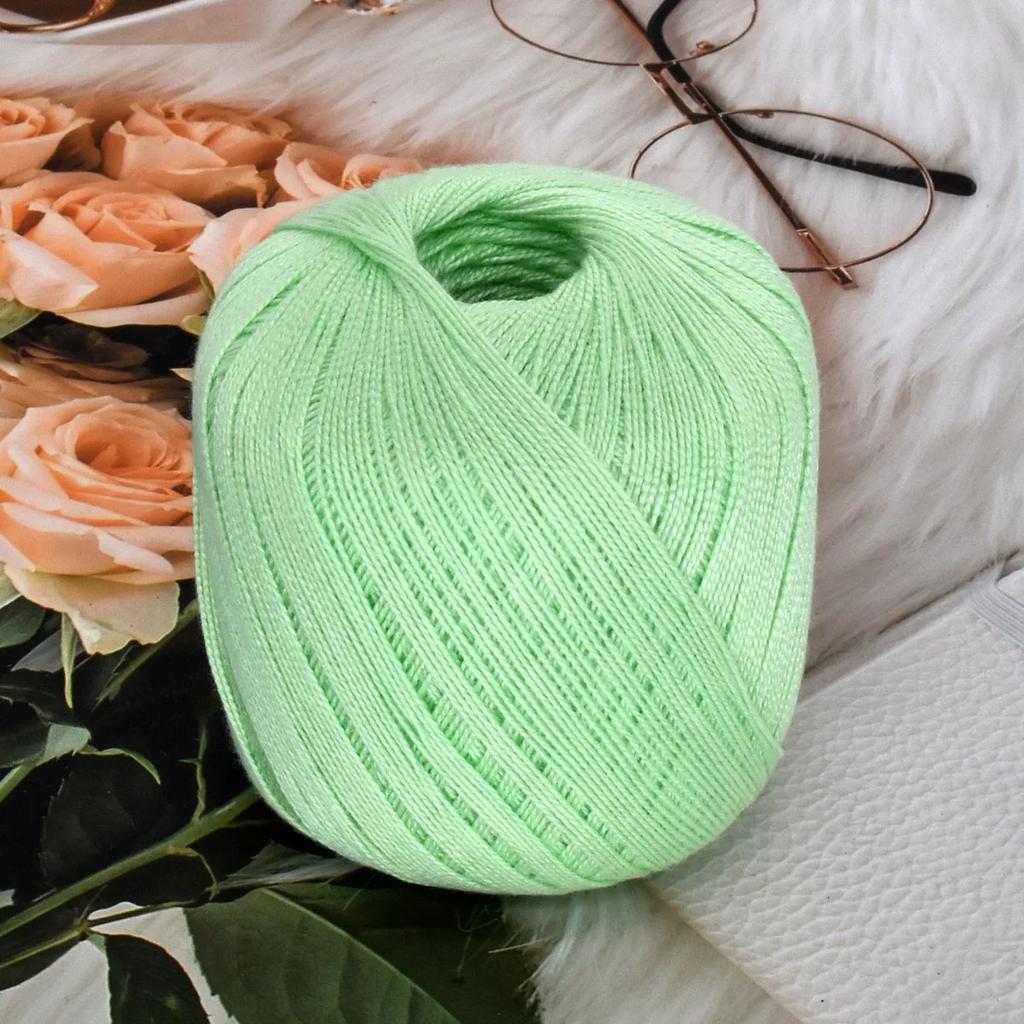 50g/ball Worsted 2 Ply Middle Thin 0.8mm 8# Lace Cotton Yarn 100% Cotton Crochet Thread for Hand Knitting Sewing 400m/437yd
